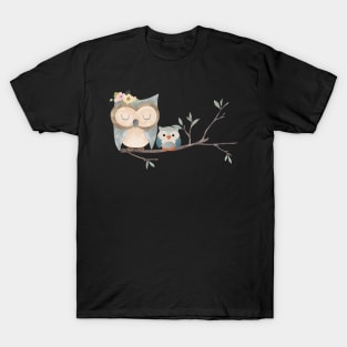 Mother-Baby Owls T-Shirt